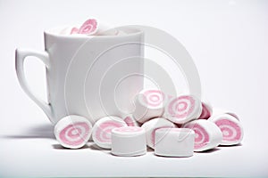 Cup Of Coffee and pink marshmallow