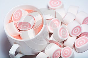 Cup Of Coffee and pink marshmallow