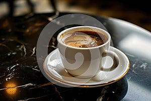 Cup of Coffee on Saucer