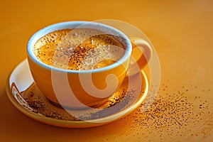 Cup of Coffee on Saucer. Generative AI