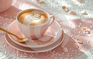 A Cup of Coffee on a Saucer With a Spoon