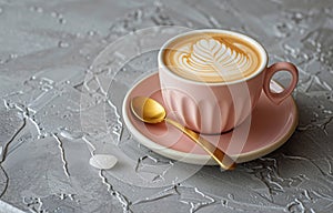 A Cup of Coffee on a Saucer With a Spoon