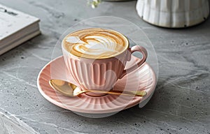 A Cup of Coffee on a Saucer With a Spoon