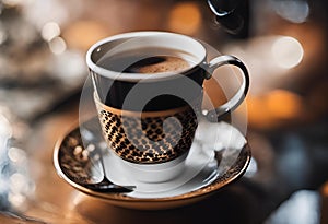 a cup of coffee sitting on top of a saucer