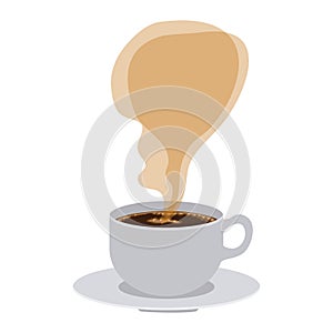 cup coffee with smoke arom