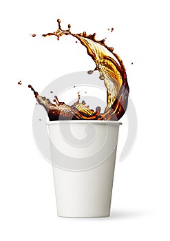 Cup of coffee splashing