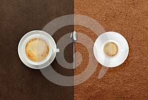 Cup of coffee with spoon