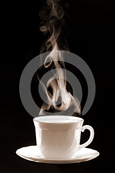 Cup coffee steam