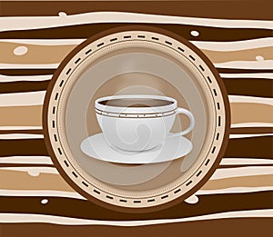 Cup of coffee stripey background