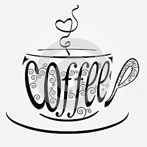 Cup of coffee stylized