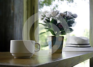 Cup of coffee on table