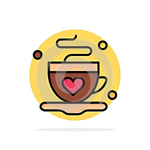 Cup, Coffee, Tea, Love Abstract Circle Background Flat color Icon