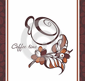 Cup coffee  Template vector illustration