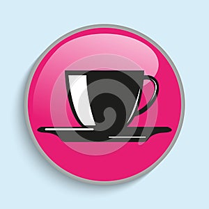 A cup of coffee. Vector icon. Conditional vector image in the form of color.