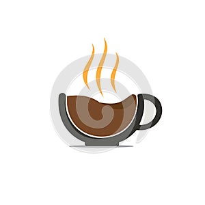 Cup of coffee vector logo design