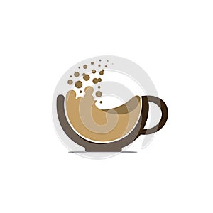 Cup of coffee vector logo design