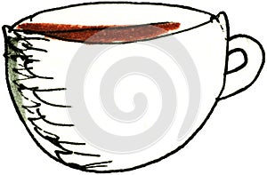 Cup of Coffee Whimsical Graphic Art