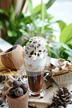 Cup of Coffee With Whipped Cream and Chocolate Sprinkles