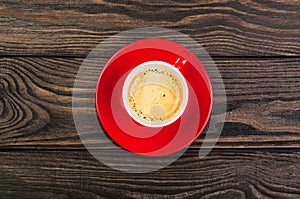 Cup Coffee on wood table