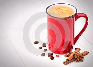 Cup of Coffee on wooden vintage table