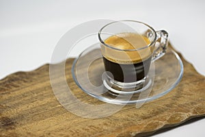 Cup of energising strong espresso coffee