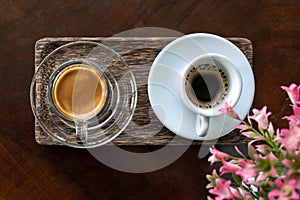 A cup of faeces musk espresso coffee