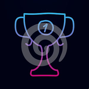 Cup for first place sketch nolan icon. Simple thin line, outline vector of education icons for ui and ux, website or mobile