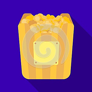 Cup in the form of Golden popcorn.The prize of spectator sympathies.Movie awards single icon in flat style vector symbol