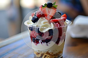 a cup of fruit parfait