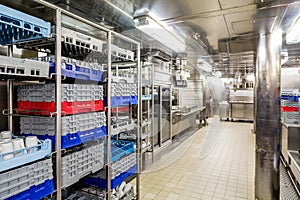 Cup and Glass Racks in Commercial Kitchen