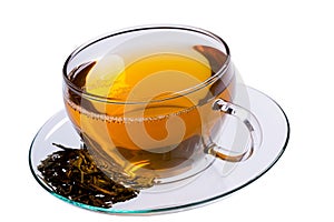 Cup of green tea, clipping-path