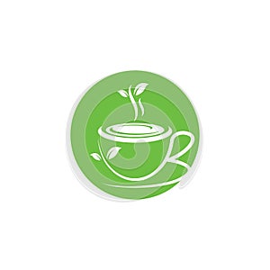 a cup green tea icon vector illustration design