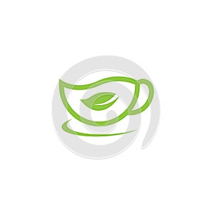 a cup green tea icon vector illustration design