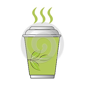 Cup green tea icon vector illustrator