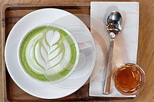 A Cup of green tea matcha latte