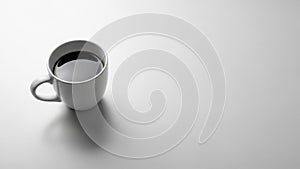 The cup has a simple classic design with a single handle on the left