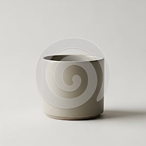 Cup has a smooth texture and simple design, emphasizing functional