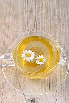 Cup of herbal chamomile tea.