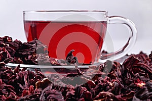 Cup of hibiscus tea