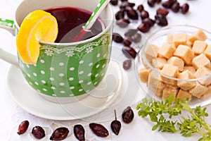 Cup of hip roses tea