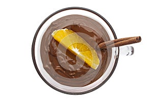 Cup of hot chocolate isolated on a white background
