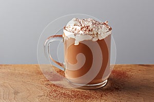 Cup of hot chocolate with whipped cream