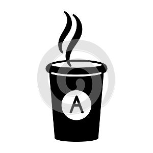 Cup hot coffee icon, simple style