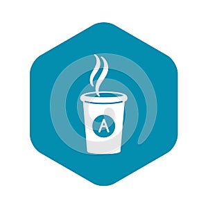 Cup hot coffee icon, simple style