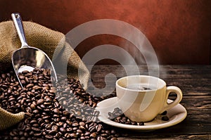 Cup of hot espresso photo