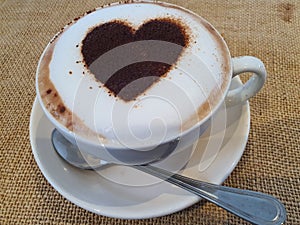 A cup of hot heart chocolate