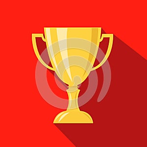 Cup hunting champion. Cartoon flat icon. Vector illustration. Hunt season