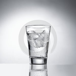 Cup with ice water, with clipping path photo