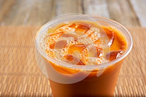 cup of iced Thai tea