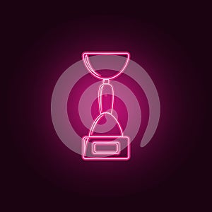 cup icon. Elements of Sucsess and awards in neon style icons. Simple icon for websites, web design, mobile app, info graphics